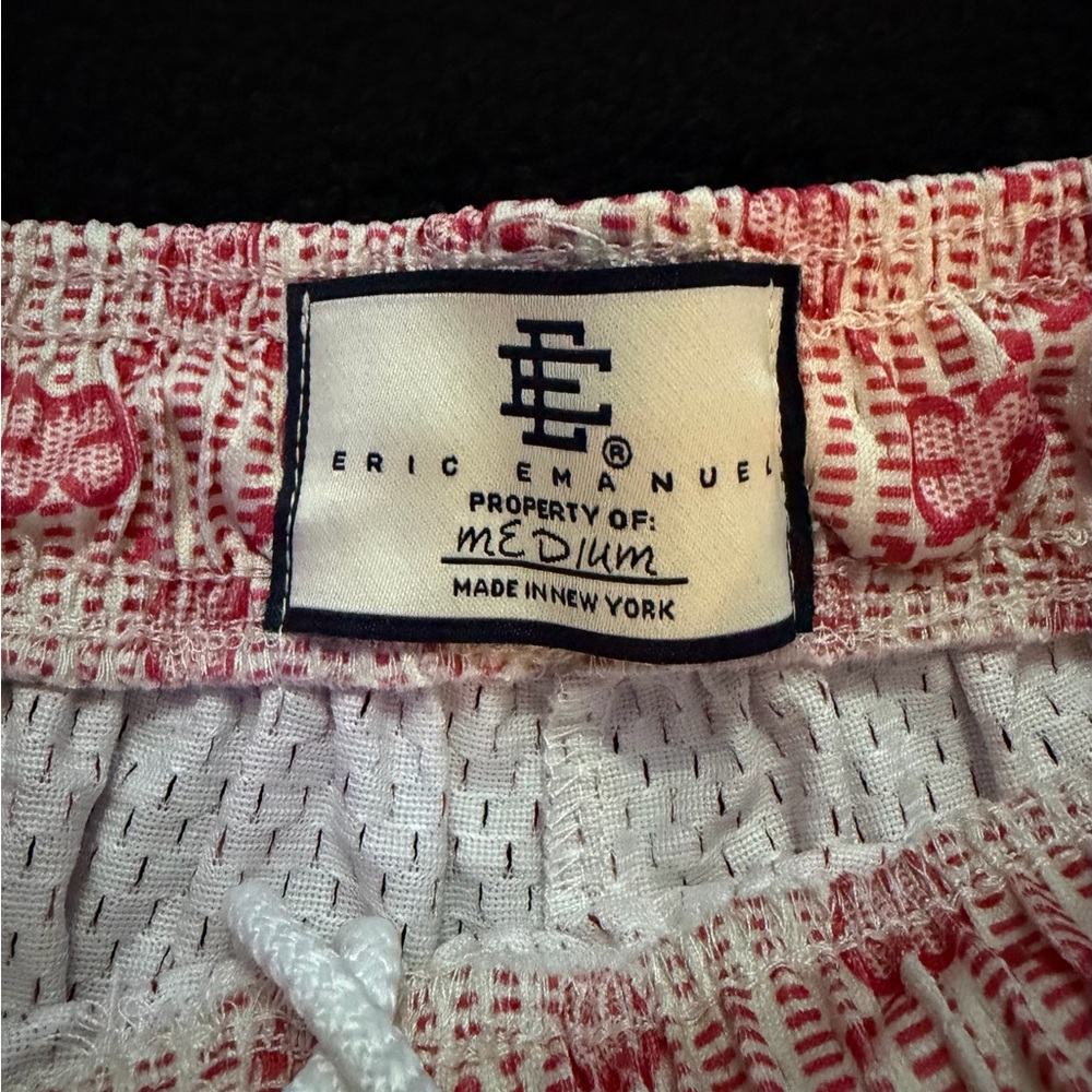Eric Emanuel Pink and Red Patterned Athletic Shor… - image 2